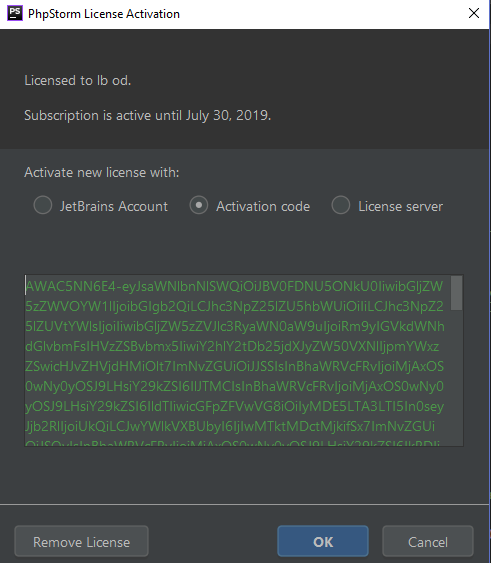 phpstorm 2019 activation code